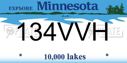 134VVH Minnesota License Plate