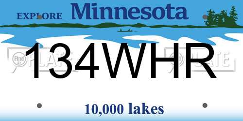 134WHR Minnesota License Plate