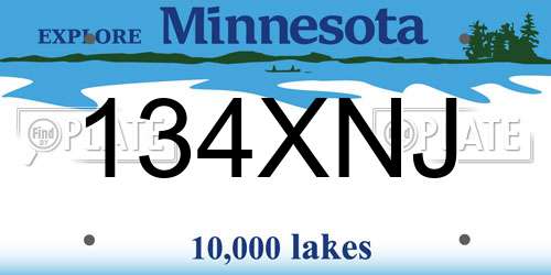 134XNJ Minnesota License Plate