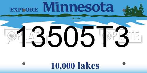 13505T3 Minnesota License Plate