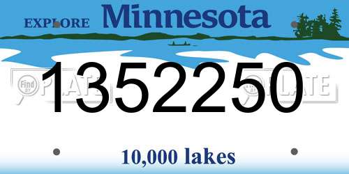 1352250 Minnesota License Plate