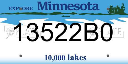 13522B0 Minnesota License Plate