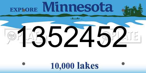 1352452 Minnesota License Plate