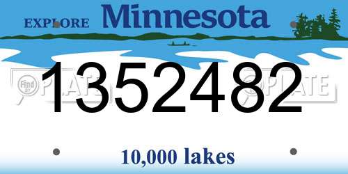 1352482 Minnesota License Plate