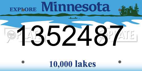 1352487 Minnesota License Plate