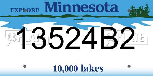 13524B2 Minnesota License Plate