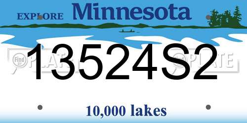 13524S2 Minnesota License Plate