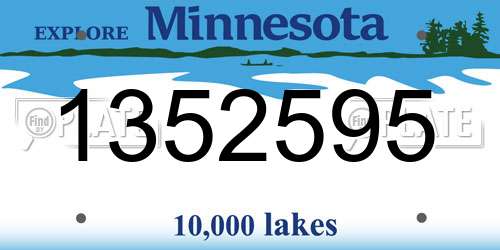 1352595 Minnesota License Plate