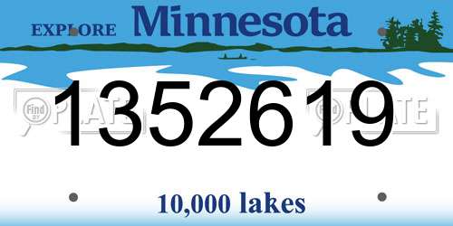 1352619 Minnesota License Plate