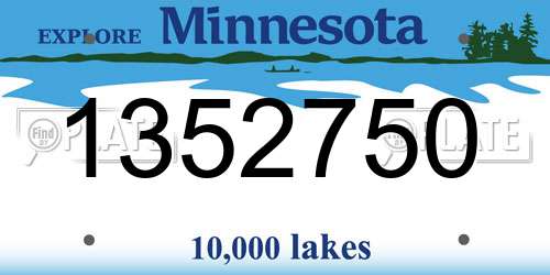 1352750 Minnesota License Plate