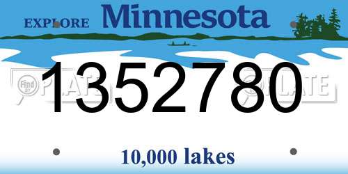 1352780 Minnesota License Plate