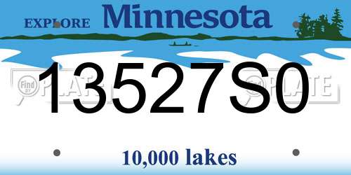 13527S0 Minnesota License Plate