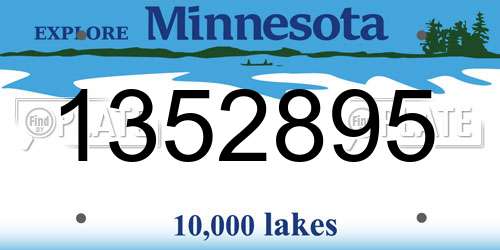1352895 Minnesota License Plate