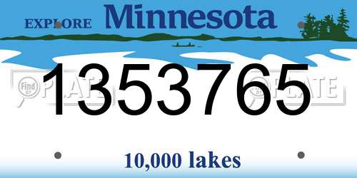 1353765 Minnesota License Plate