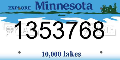1353768 Minnesota License Plate