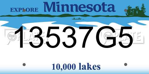 13537G5 Minnesota License Plate
