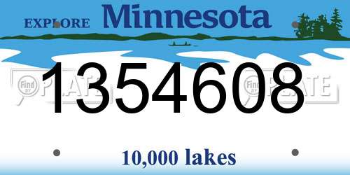 1354608 Minnesota License Plate