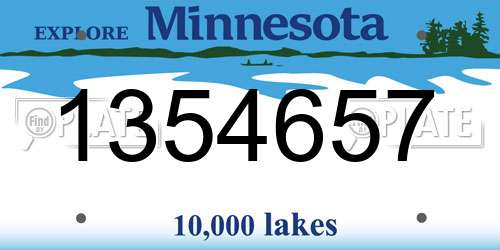 1354657 Minnesota License Plate