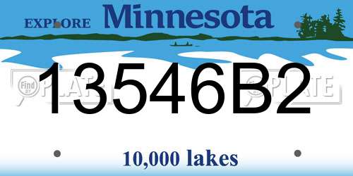 13546B2 Minnesota License Plate