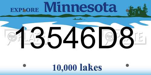 13546D8 Minnesota License Plate