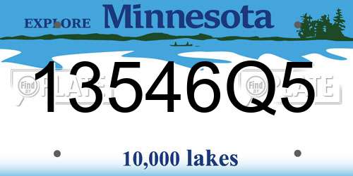 13546Q5 Minnesota License Plate