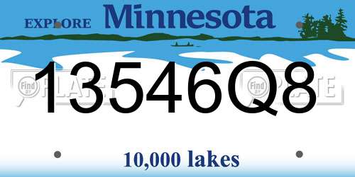 13546Q8 Minnesota License Plate