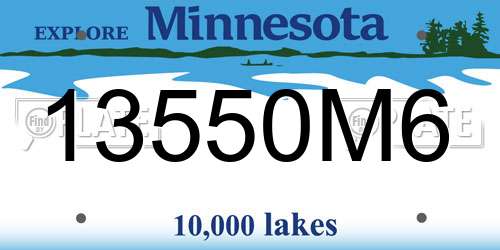 13550M6 Minnesota License Plate