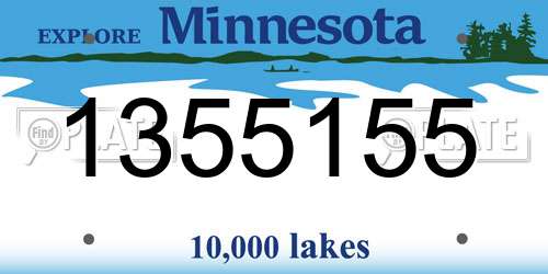1355155 Minnesota License Plate