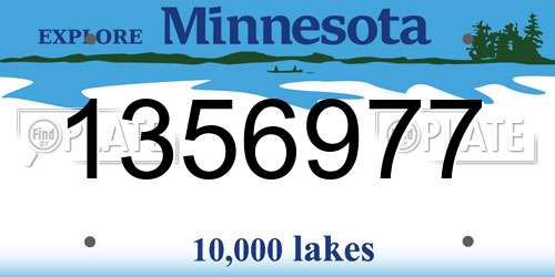 1356977 Minnesota License Plate