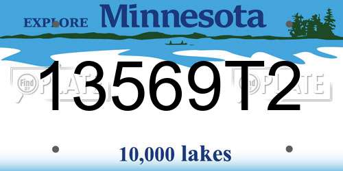 13569T2 Minnesota License Plate