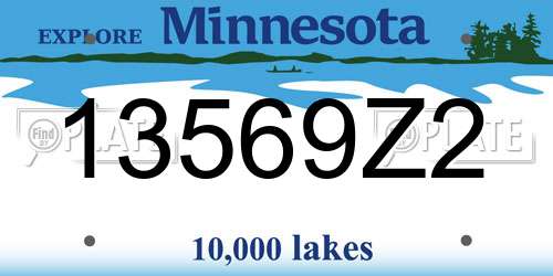 13569Z2 Minnesota License Plate
