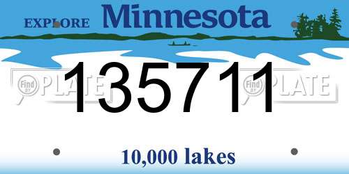135711 Minnesota License Plate