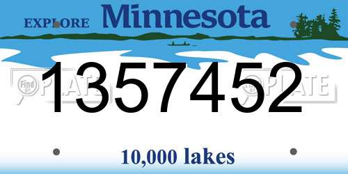 1357452 Minnesota License Plate