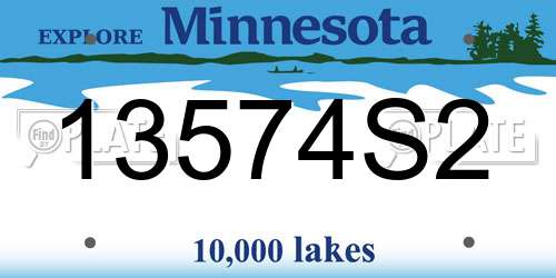 13574S2 Minnesota License Plate