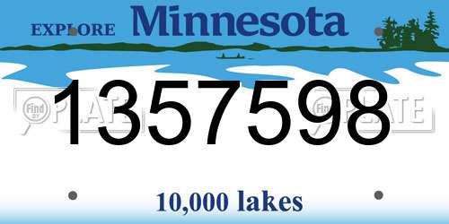 1357598 Minnesota License Plate