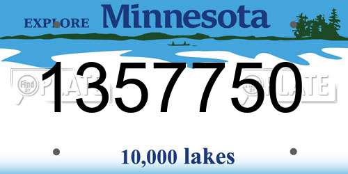 1357750 Minnesota License Plate