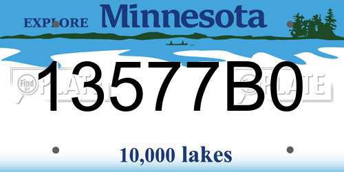 13577B0 Minnesota License Plate