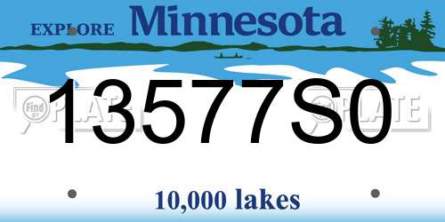 13577S0 Minnesota License Plate