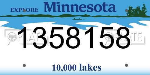1358158 Minnesota License Plate