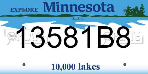 13581B8 Minnesota License Plate