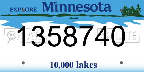 1358740 Minnesota License Plate
