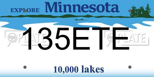 135ETE Minnesota License Plate