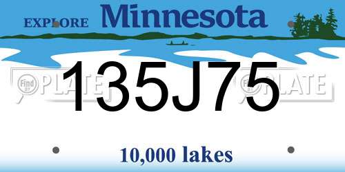 135J75 Minnesota License Plate