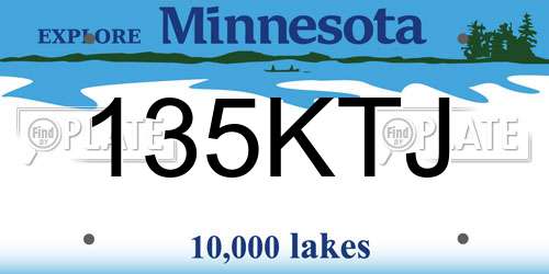 135KTJ Minnesota License Plate
