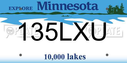 135LXU Minnesota License Plate