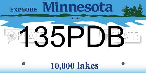 135PDB Minnesota License Plate