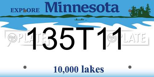 135T11 Minnesota License Plate
