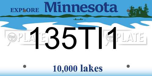 135TI1 Minnesota License Plate