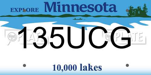 135UCG Minnesota License Plate