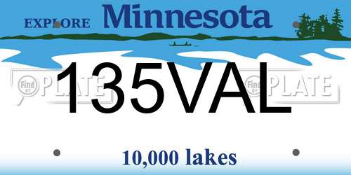 135VAL Minnesota License Plate